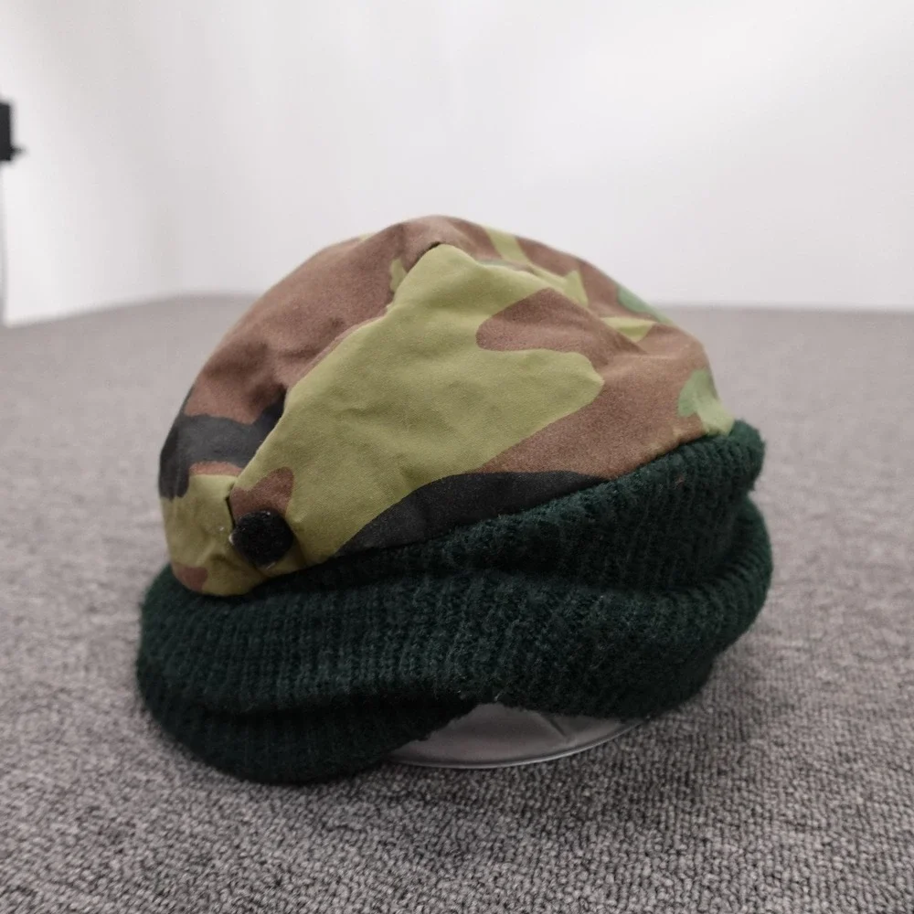 Vintage Camo Hat Beanie Fitted Mens One Size Green Gore-Tex Thinsulate 80s